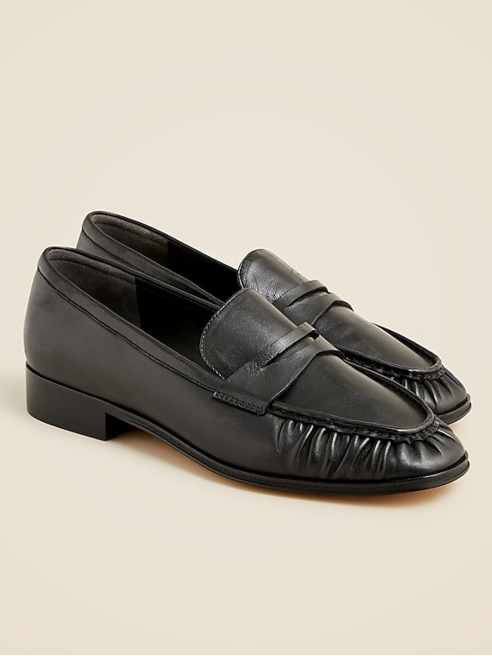 J Crew Maison Ruched Black Penny Loafer